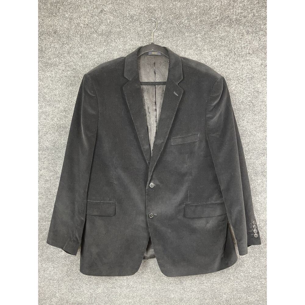 Men's sz‎ 46R Adolfo Black Corduroy Blazer Sport Coat Suit Jacket Cotton